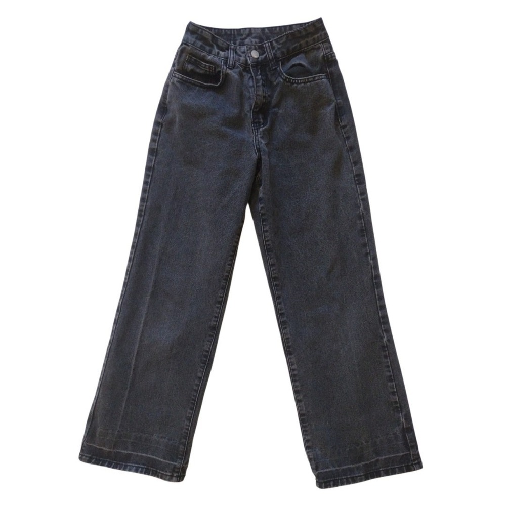 Shein‎ Jeans Woman 26X32 Gray Denim Baggy Mid  Rise Mid Wash Casual School Party